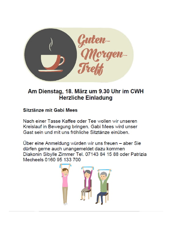 am 18. März, um 9.30 Uhr im CWH
