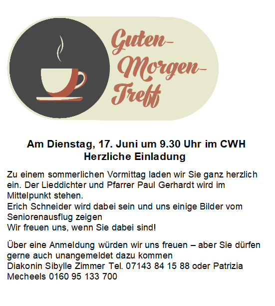 Gute-Morgen-Treff am 17. Juni